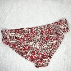 SWIMSUITS FOR ALL / red tan paisley print hipster bikini bottoms / 20